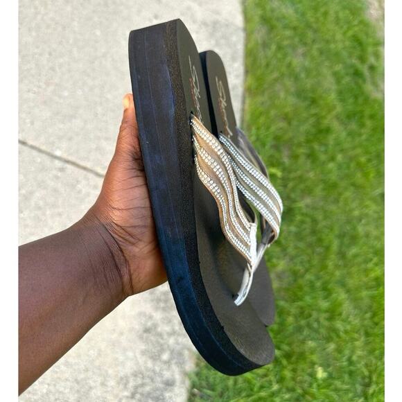 Skechers‎ Women's Vinyasa Sheer Panel Rhinestone Thong Flip-Flops Size 11 - Picture 6 of 13